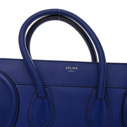 Celine Drummed Calfskin Mini Luggage Indigo 11 of 12