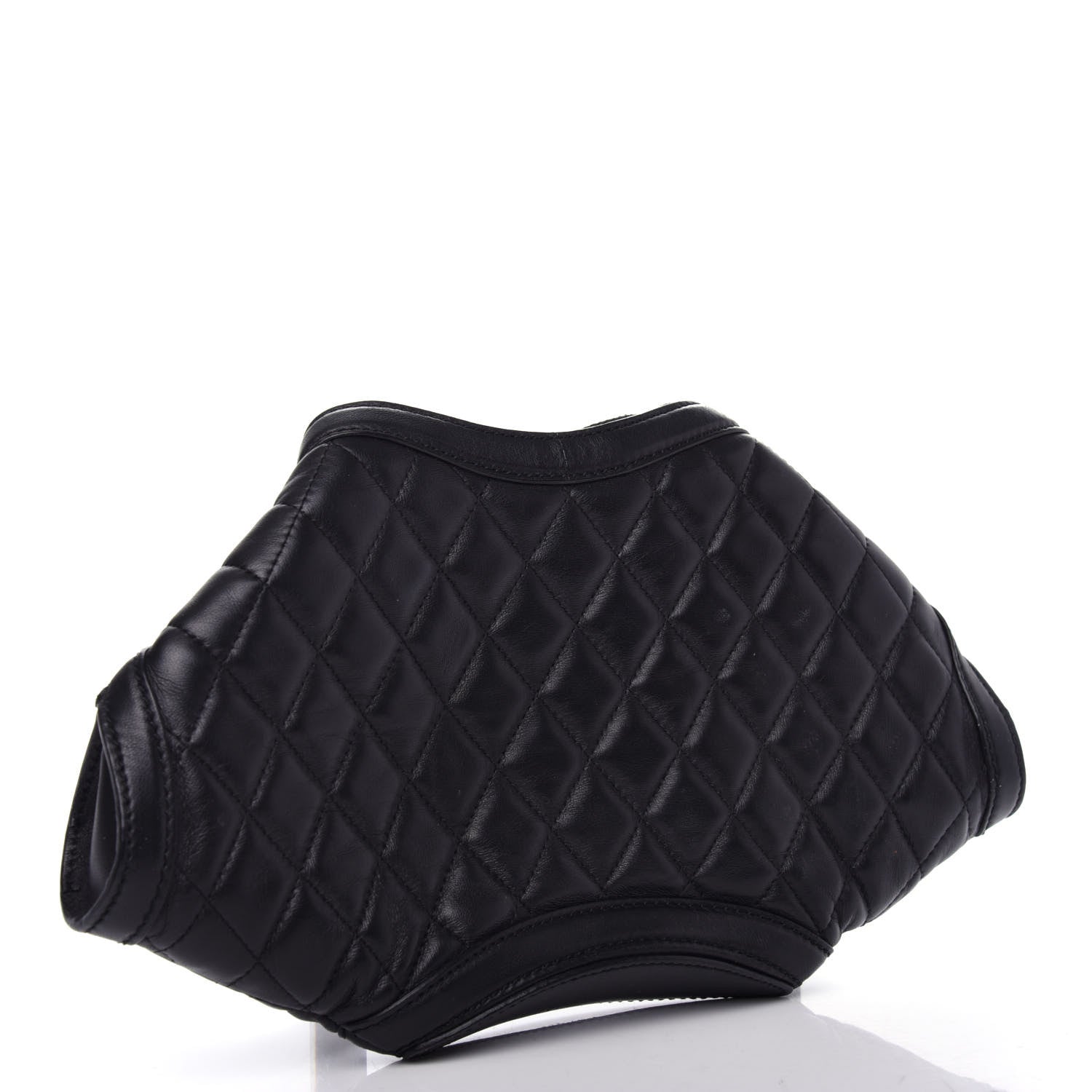 Alexander McQueen Lambskin Quilted De Manta Clutch Black 3 of 7
