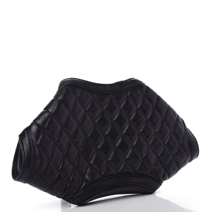 Alexander McQueen Lambskin Quilted De Manta Clutch Black 3 of 7
