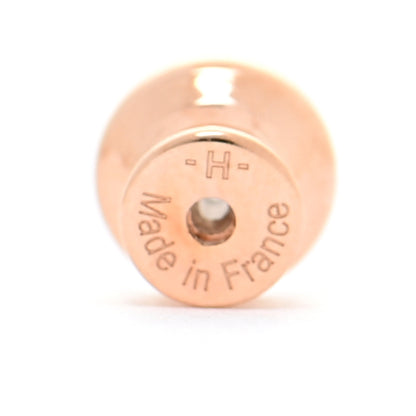 Hermes Rose Gold Lacquered Mini Pop H Earrings White 4 of 7
