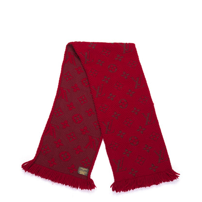 Louis Vuitton Wool Silk Logomania Scarf Rubis 3 of 4