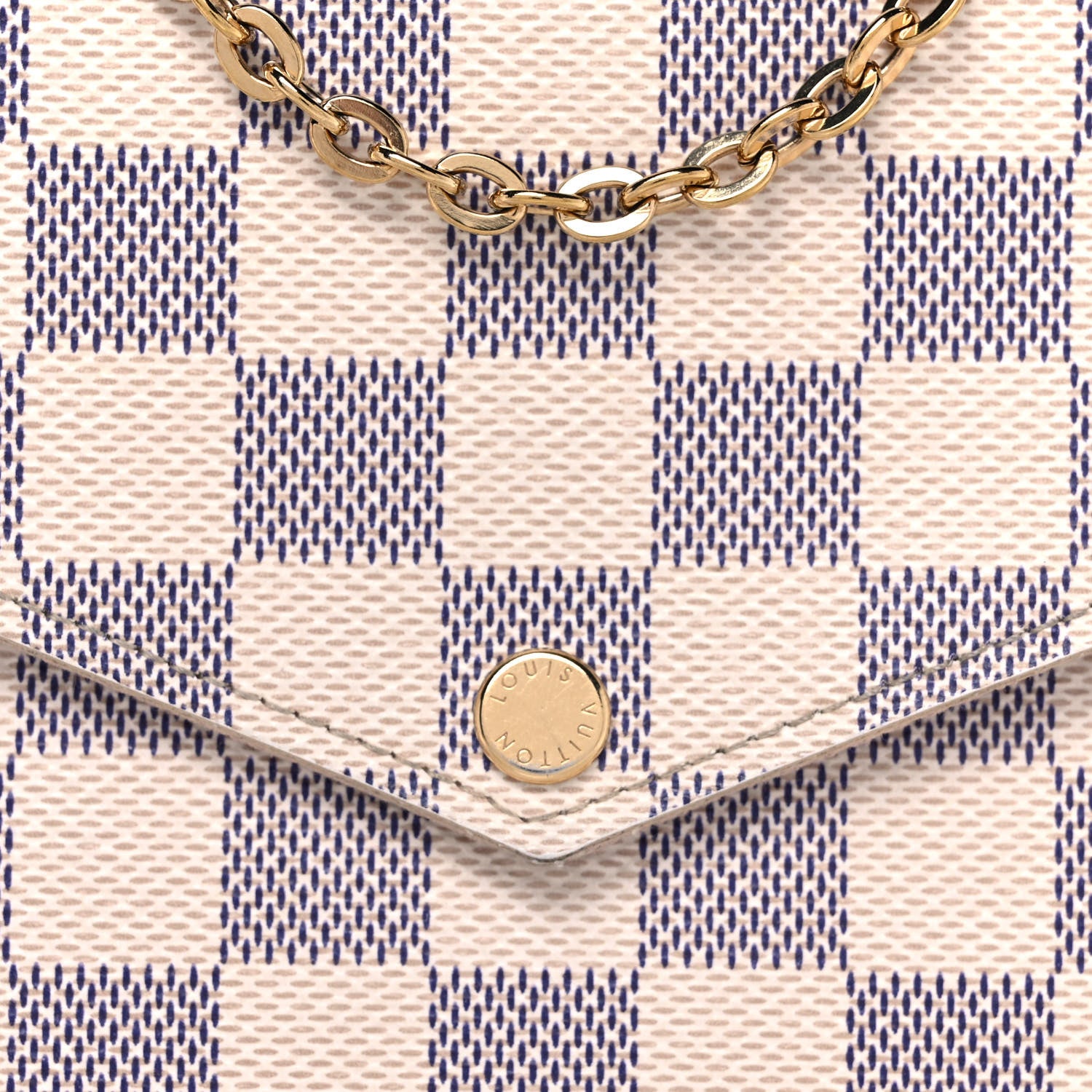 Louis Vuitton Damier Azur Pochette Felicie Chain Wallet Rose Ballerine 11 of 16