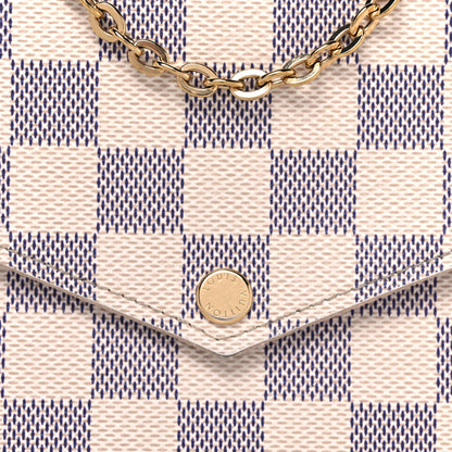 Louis Vuitton Damier Azur Pochette Felicie Chain Wallet Rose Ballerine 11 of 16