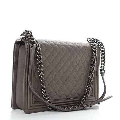 Chanel Calfskin Quilted Large Boy Flap Grey 2 of 10