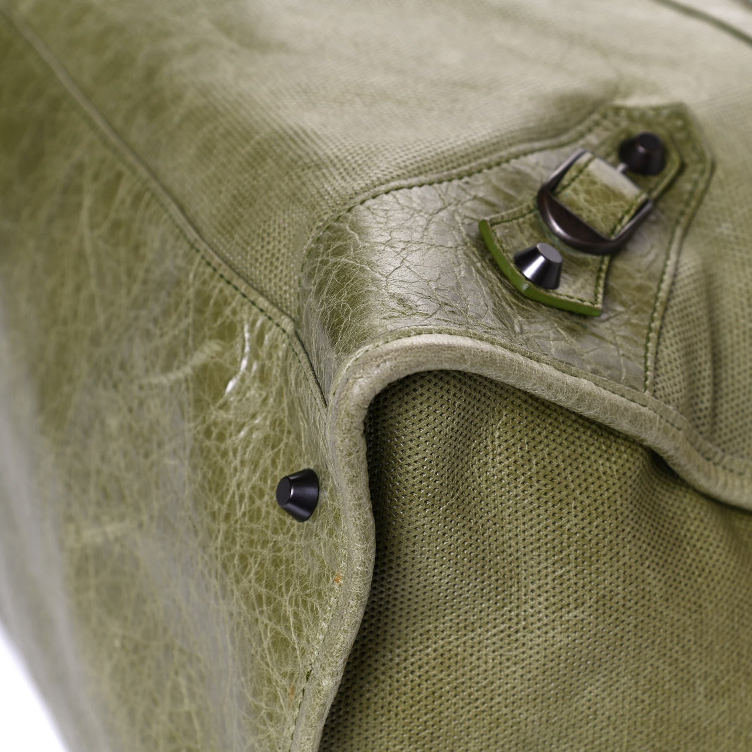 Balenciaga Agneau Perforated Classic Hardware Work Light Olive 11 of 12