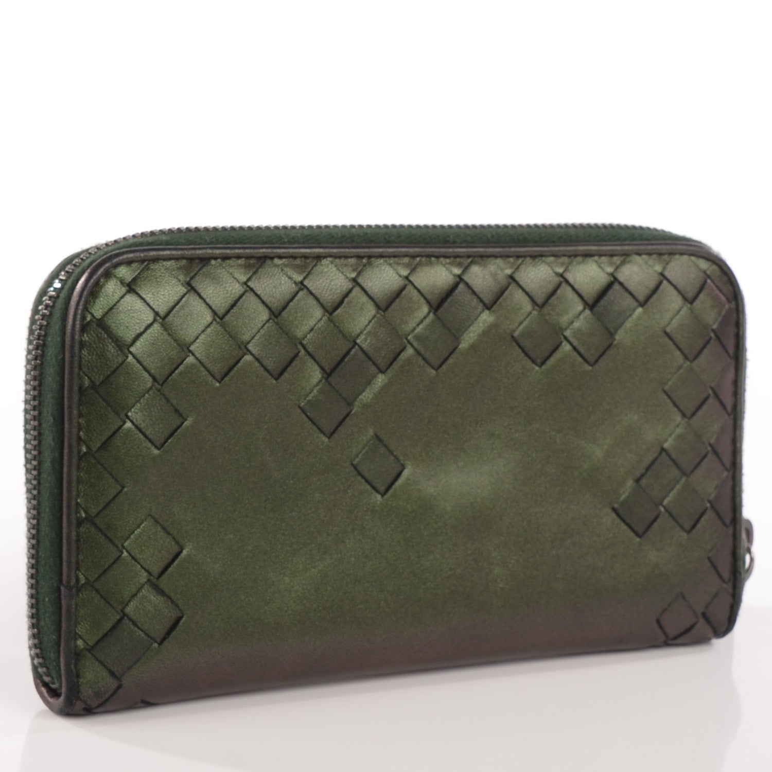 Bottega Veneta Nappa Intrecciato Zip Around Wallet Scarab 3 of 8