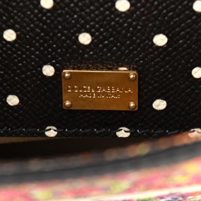 Dolce & Gabbana Dauphine Fan Foulard Medium Miss Sicily Satchel Black Multicolor 6 of 17