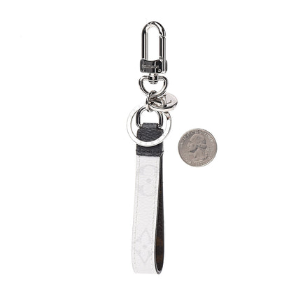 Louis Vuitton Monogram Eclipse White Slim Dragonne Bag Charm Key Holder 2 of 3
