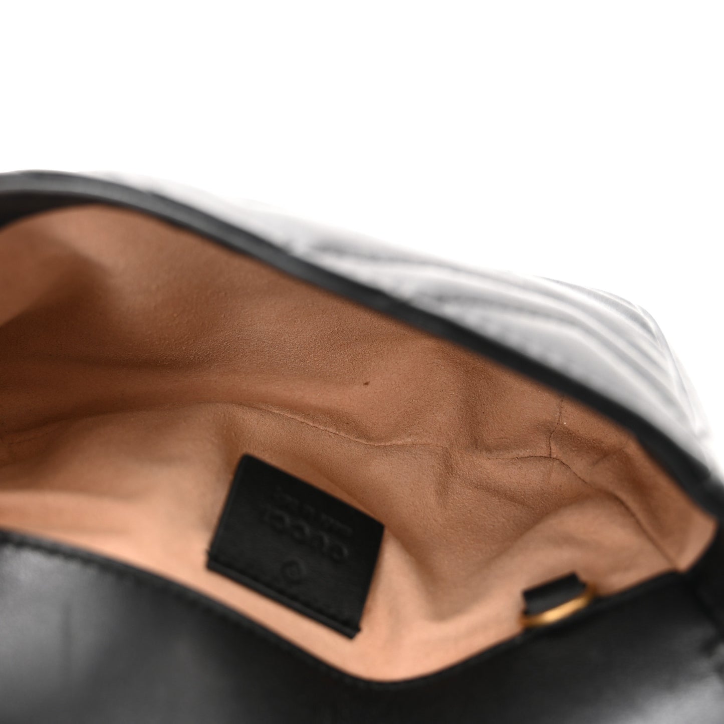 Calfskin Matelasse Super Mini GG Marmont Shoulder Bag Black