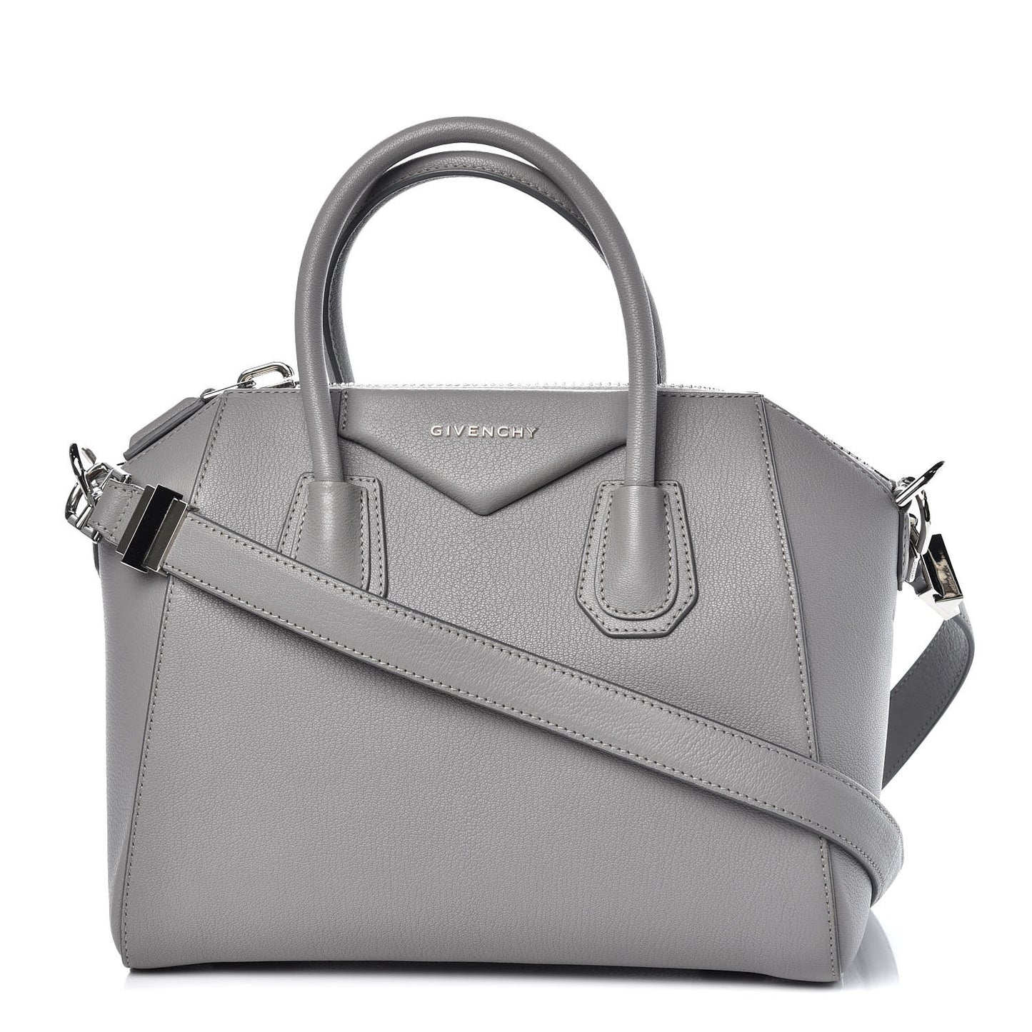 Sugar Goatskin Small Antigona Pearl Grey