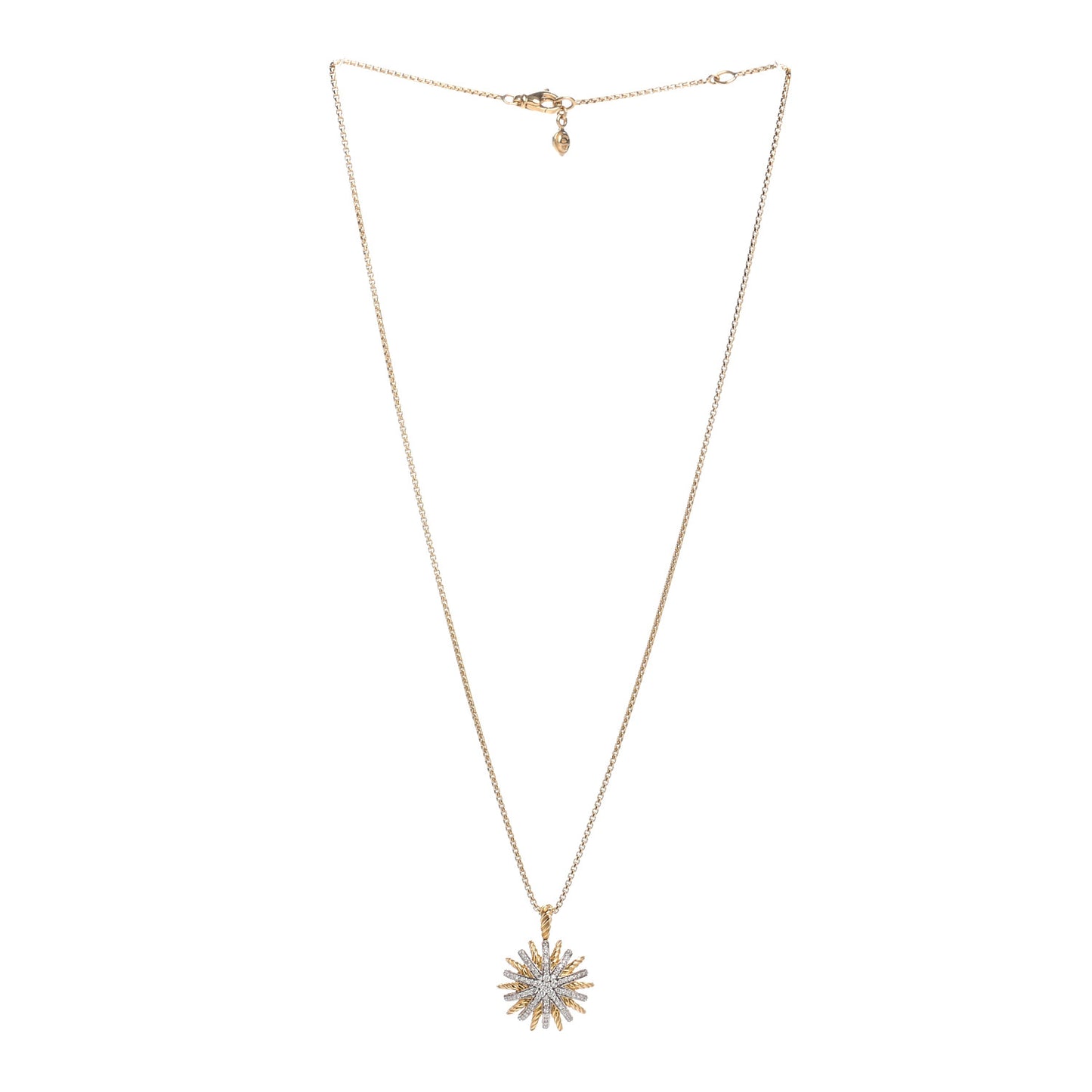 18K Yellow Gold Diamond Starburst Constellation Necklace