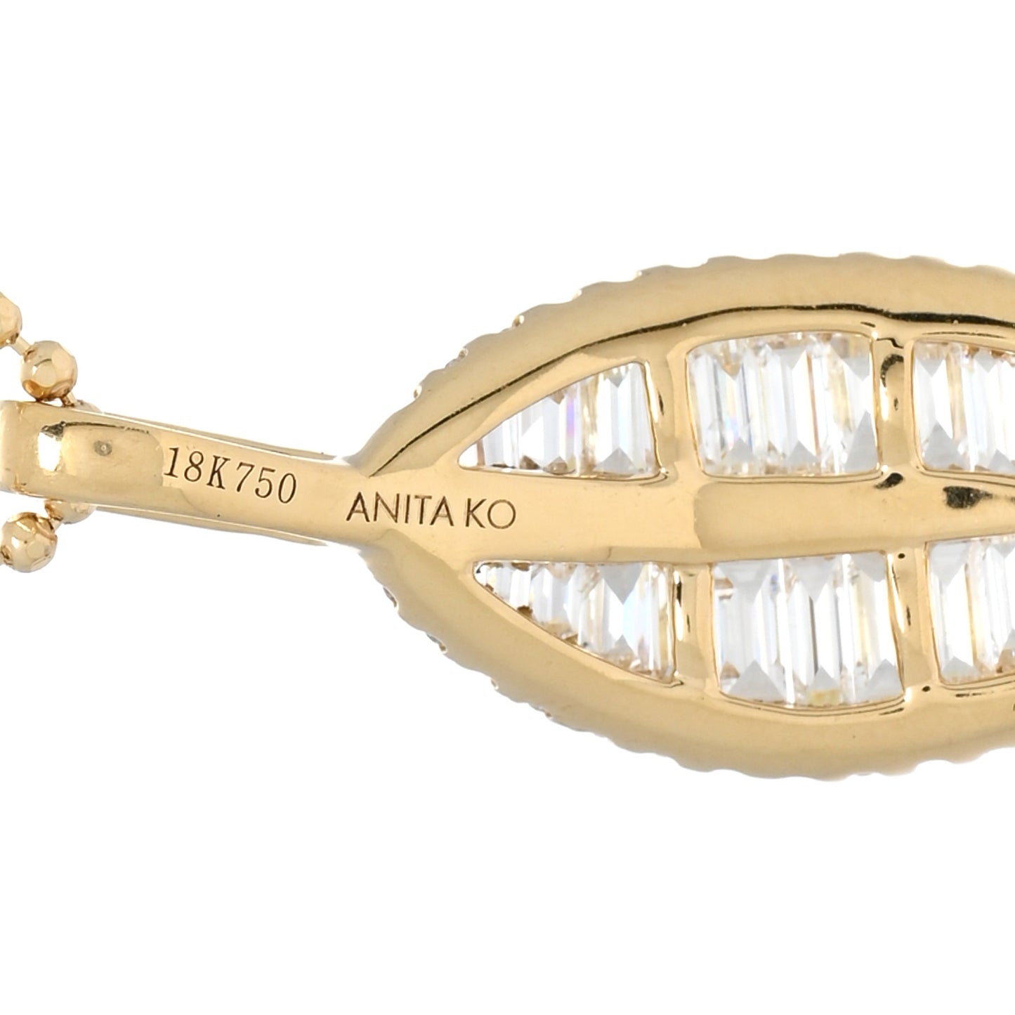 18K Yellow Gold Diamond Large Leaf Pendant Necklace
