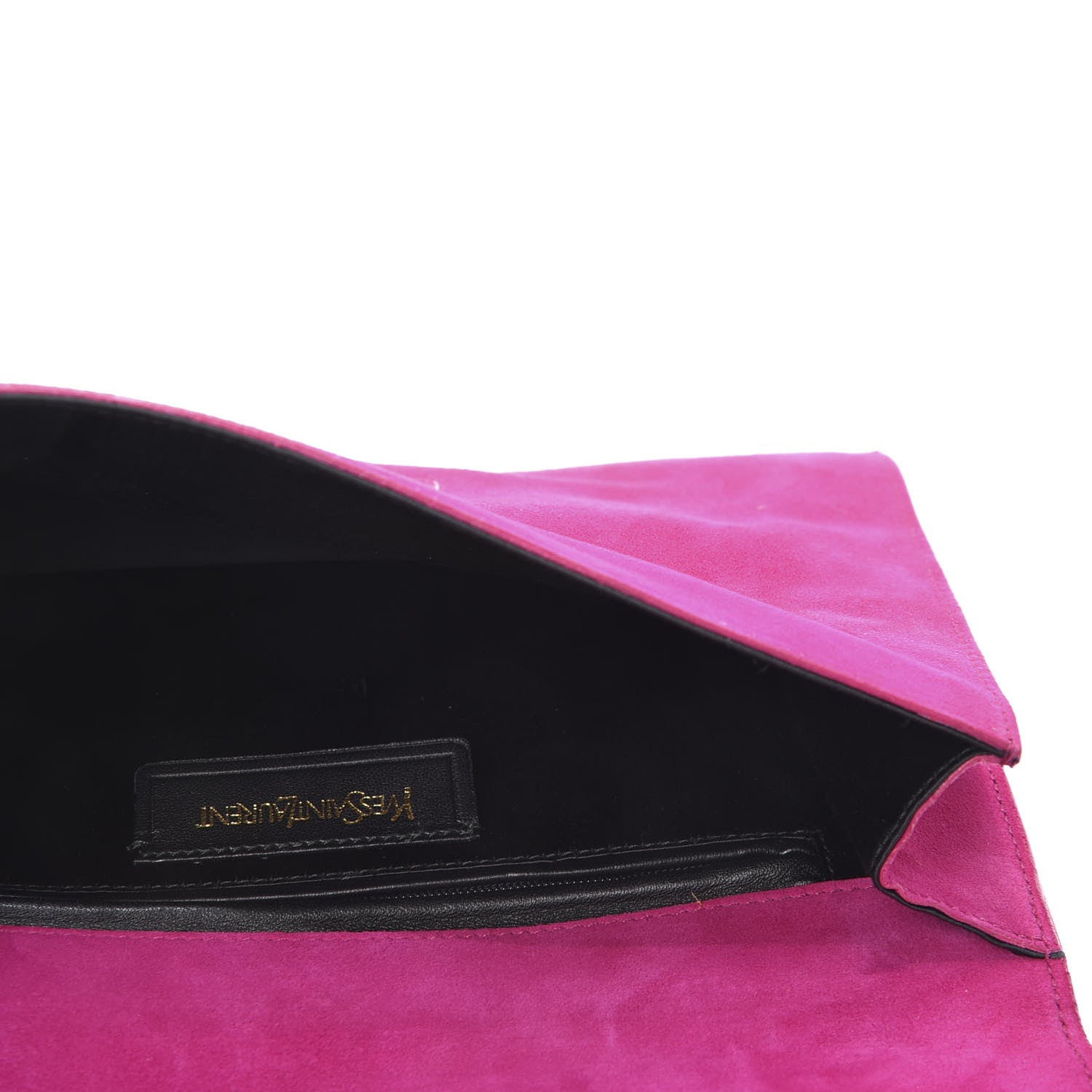 Saint Laurent Suede Y Envelope Clutch Fuchsia 4 of 10