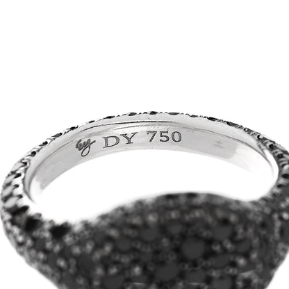 David Yurman 18K White Gold Black Diamond Pave Pinky Ring 44 3 5 of 5