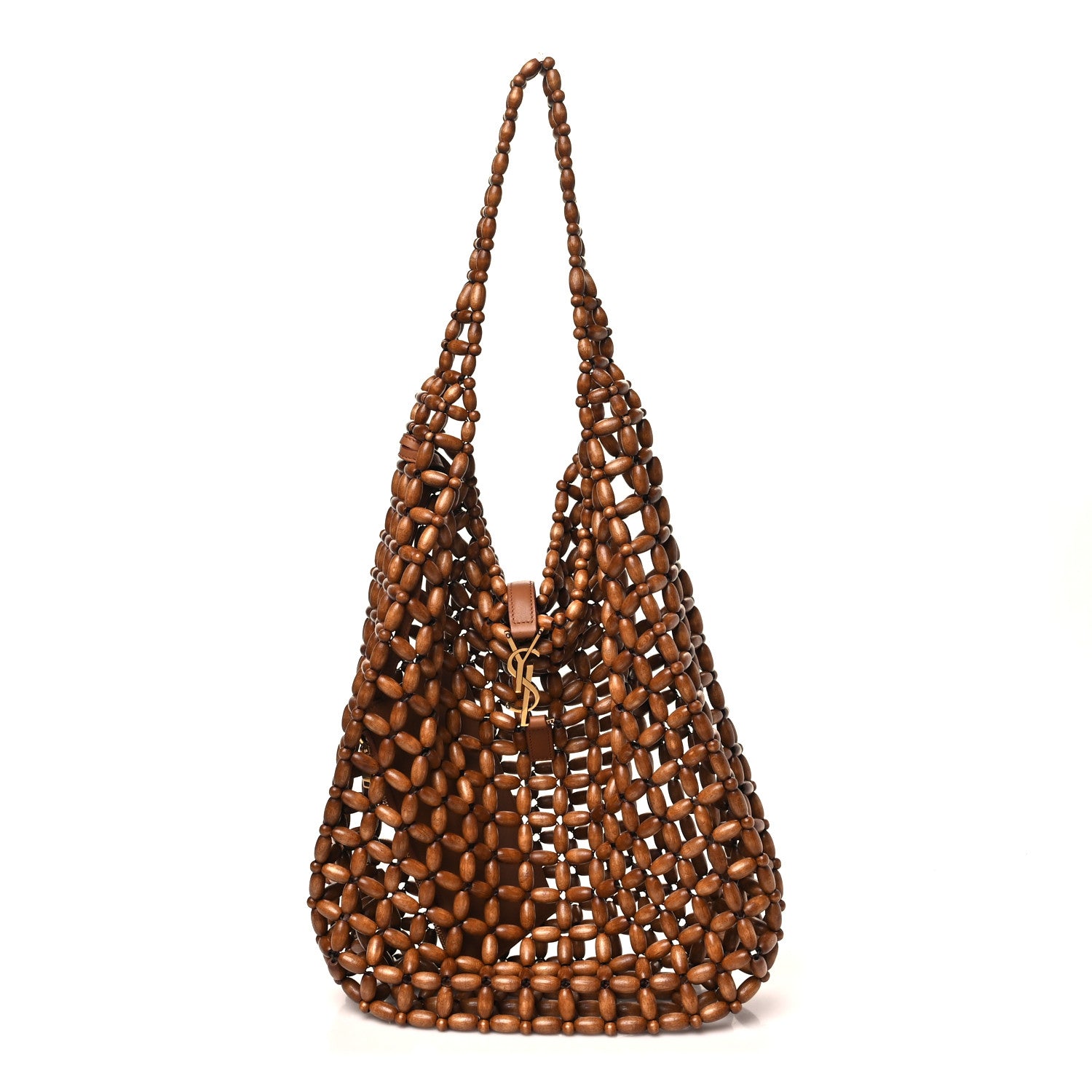 Saint Laurent Wood Bead Large Le 5 A 7 Soft Hobo Light Wood 1 of 10