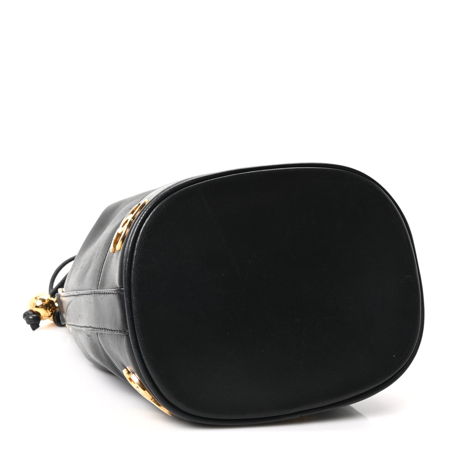Lambskin CC Drawstring Shoulder Bag Black