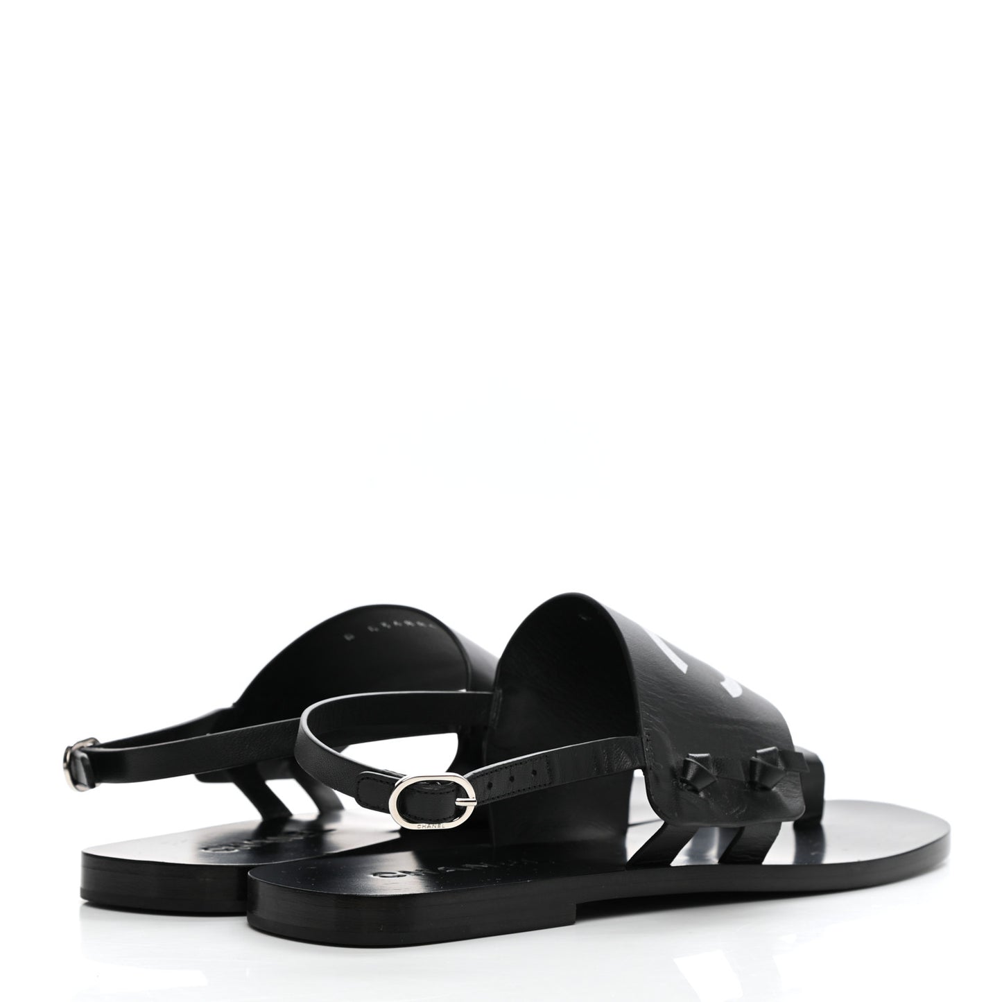 Goatskin CC Sandals 38 Black