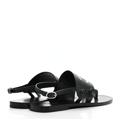 Chanel Goatskin CC Sandals 38 Black 4 of 9