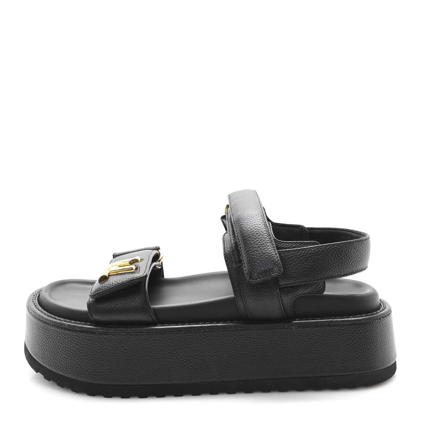 Lambskin Sunset Comfort Platform Sandals 39 Black