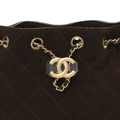 Chanel Suede Quilted Mini Chanel 25 Handbag Dark Brown 14 of 21