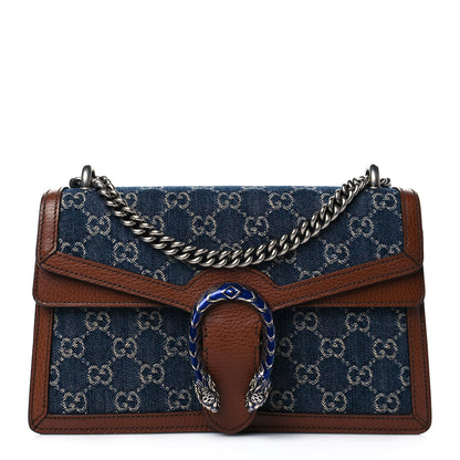 Gucci New Denim GG Monogram Dollar Calfskin Enamel Small Dionysus Shoulder Bag Blue Tea Cuir Epilog Electric Blue 1 of 10