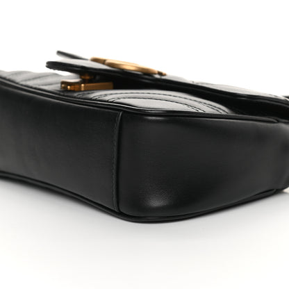 Gucci Calfskin Matelasse Mini GG Marmont Shoulder Bag Black 19 of 21