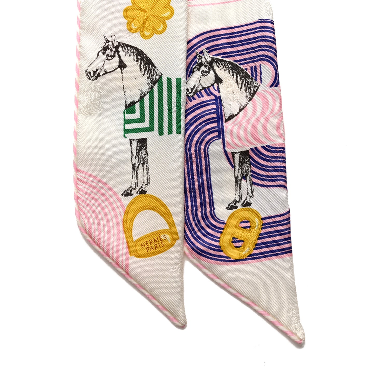 Silk Garde Robe Pop Charms Twilly White Multicolor