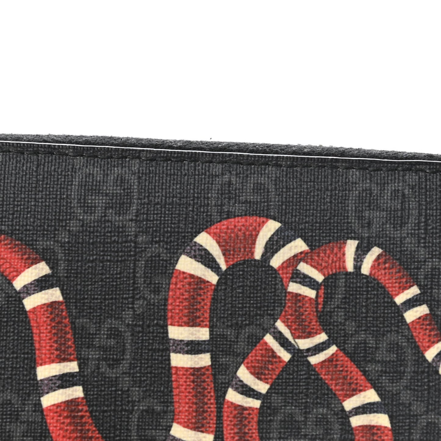 GG Supreme Monogram Kingsnake Zip Around Wallet Black Grey