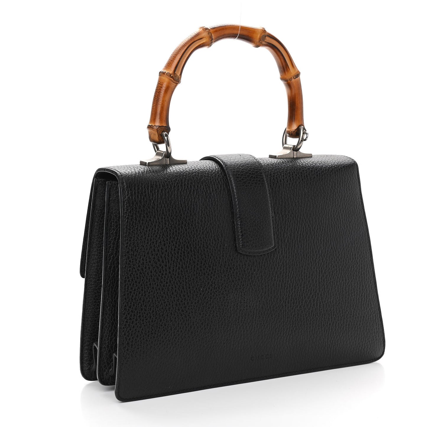 Dollar Calfskin Crystal Web Medium Dionysus Bamboo Top Handle Bag Black Black Diamond