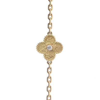Van Cleef & Arpels 18K Yellow Gold Diamond 10 Motifs Vintage Alhambra Necklace 5 of 8