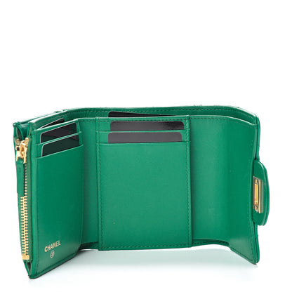 Chanel Aged Calfskin Quilted Reissue Compact Wallet Green 4 of 9