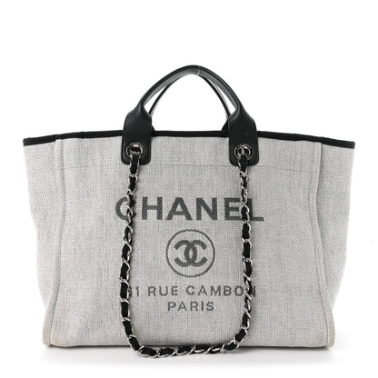 Chanel Canvas Deauville Large Tote Grey 1 of 11