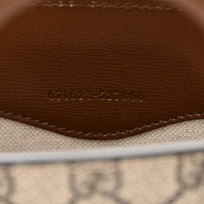 Gucci GG Supreme Monogram Azalea Calfskin Mini Retro Interlocking G Tote Bag Beige Ebony Brown Sugar 7 of 12