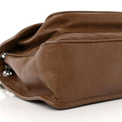Saint Laurent Crinkled Calfskin Matelasse Monogram Medium Niki Chain Satchel Tan Brown 9 of 11