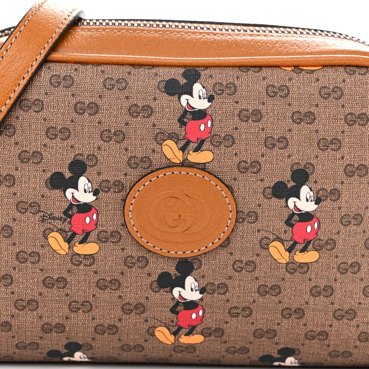 Gucci X DISNEY Mini Vintage GG Supreme Monogram Mickey Mouse Shoulder Bag Beige Vintage Sun Oil 8 of 11