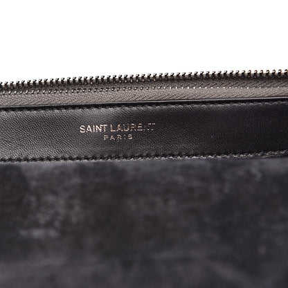Saint Laurent Metallic Python Calfskin Embossed Classic Monogram Kate Tassel Chain Wallet Anthracite 6 of 13
