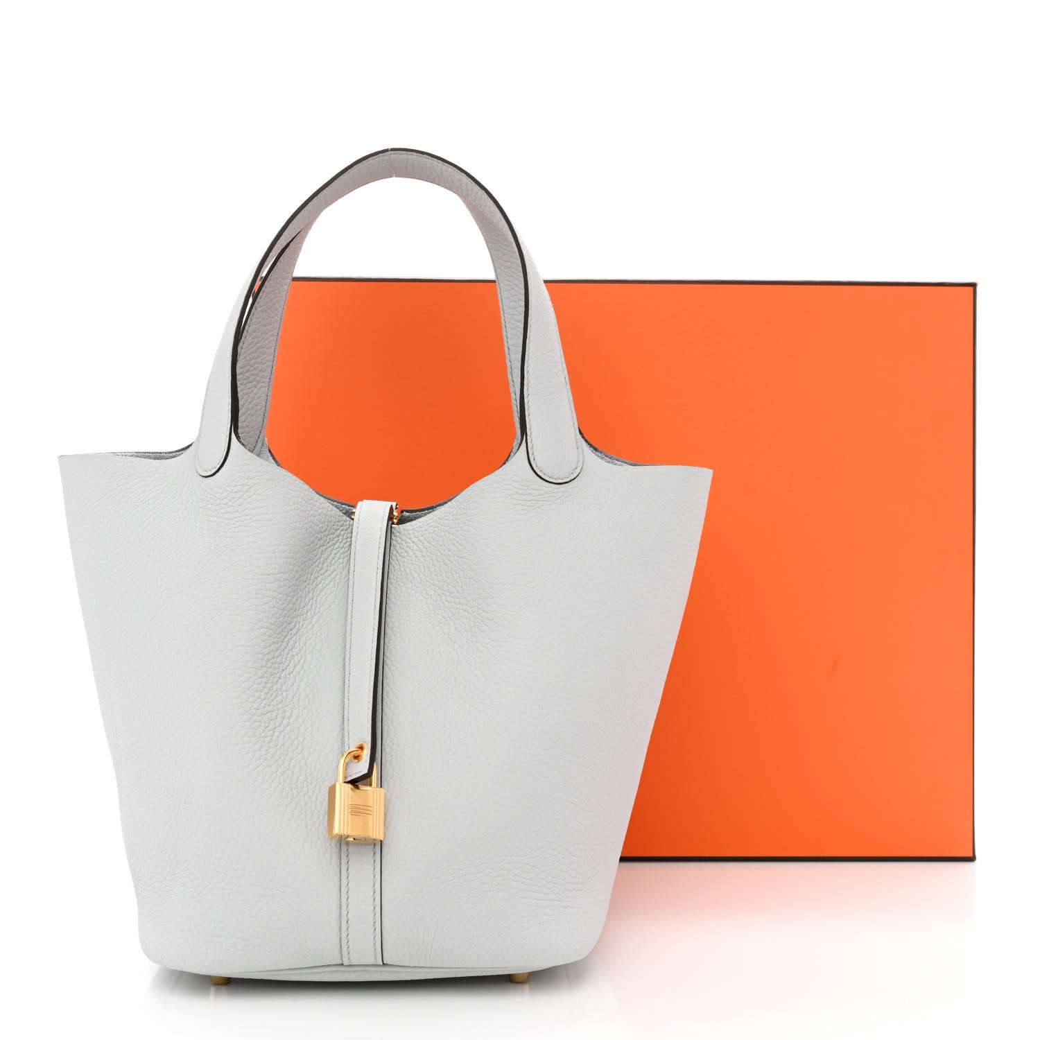 Hermes Taurillon Clemence Picotin Lock 22 MM Bleu Pale 11 of 11