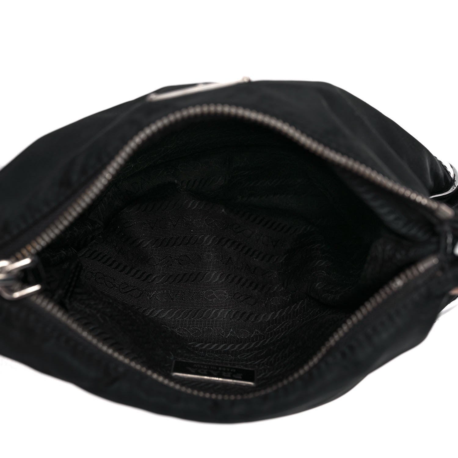 Prada Tessuto Nylon Patent Flat Messenger Bag Black 4 of 7