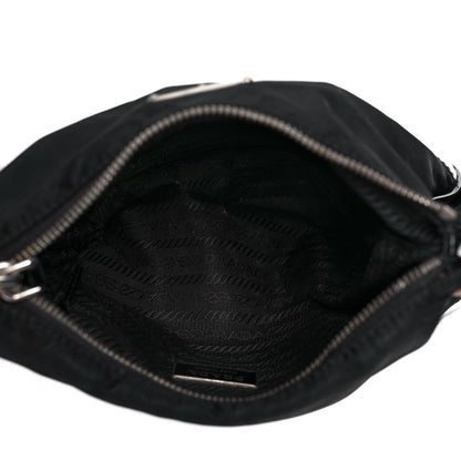 Prada Tessuto Nylon Patent Flat Messenger Bag Black 4 of 7