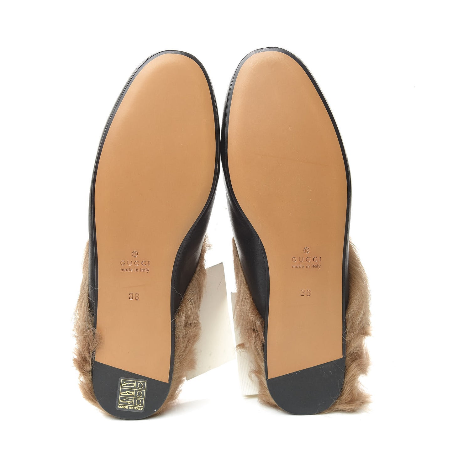 Calfskin Lambswool Tiger Embroidered Womens Princetown Slippers 38 Black