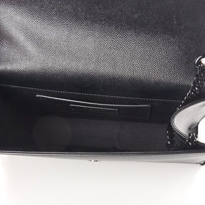 Saint Laurent Grain De Poudre Medium Classic Monogram Kate Satchel Black 4 of 8