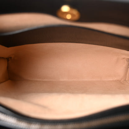 Gucci Textured Dollar Calfskin Web Medium Diana Tote Bag Black Dusty Grey 5 of 10