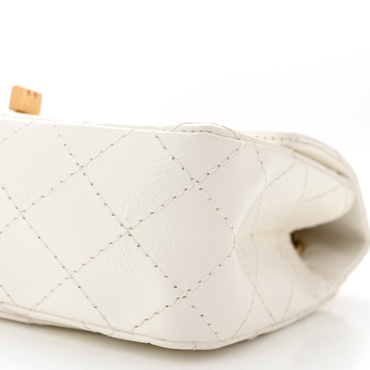 Aged Calfskin Quilted 2.55 Reissue Mini Flap White