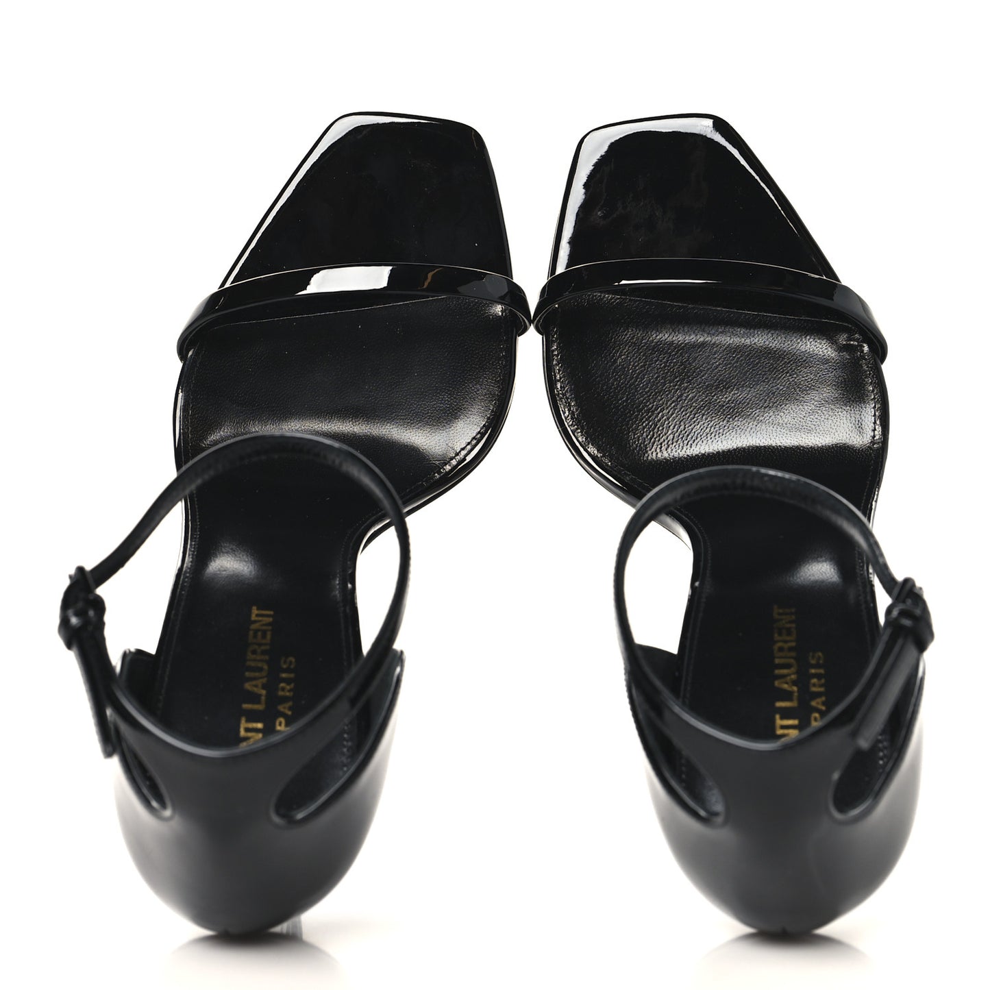 Patent Calfskin Opyum 110 Sandals 39.5 Black