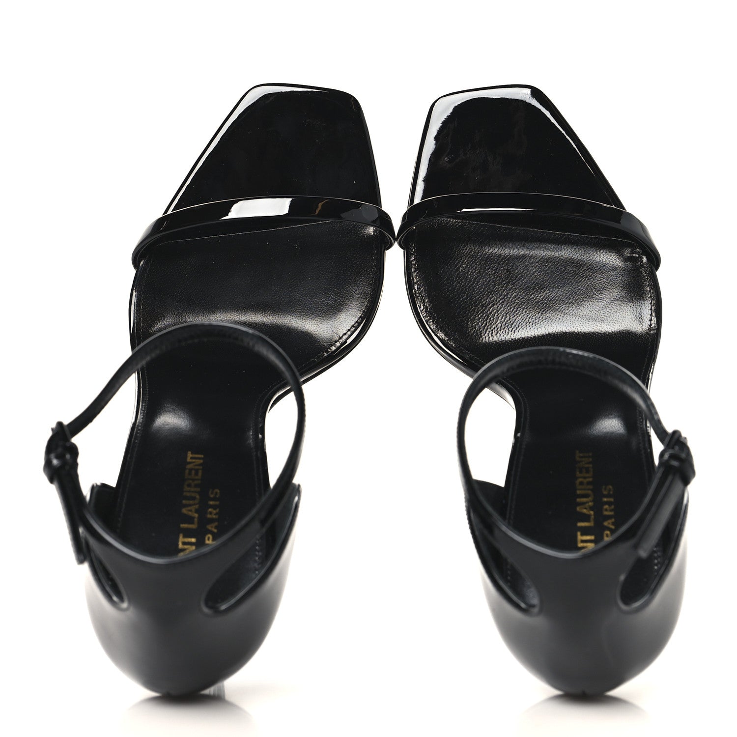 Saint Laurent Patent Calfskin Opyum 110 Sandals 39.5 Black 2 of 10