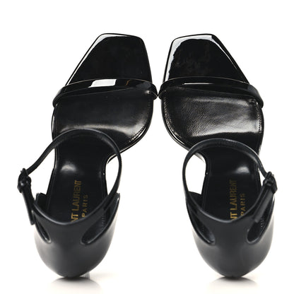 Saint Laurent Patent Calfskin Opyum 110 Sandals 39.5 Black 2 of 10