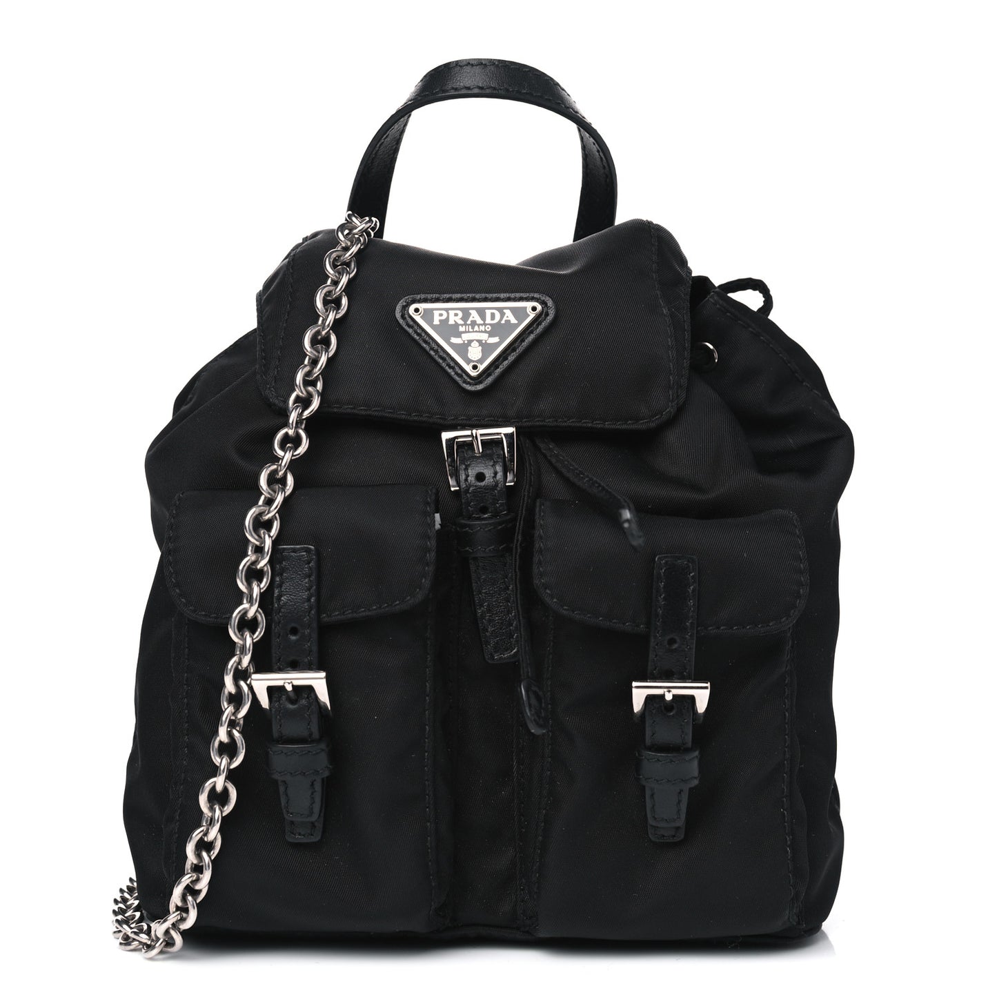 Nylon Vela Mini Crossbody Backpack Black