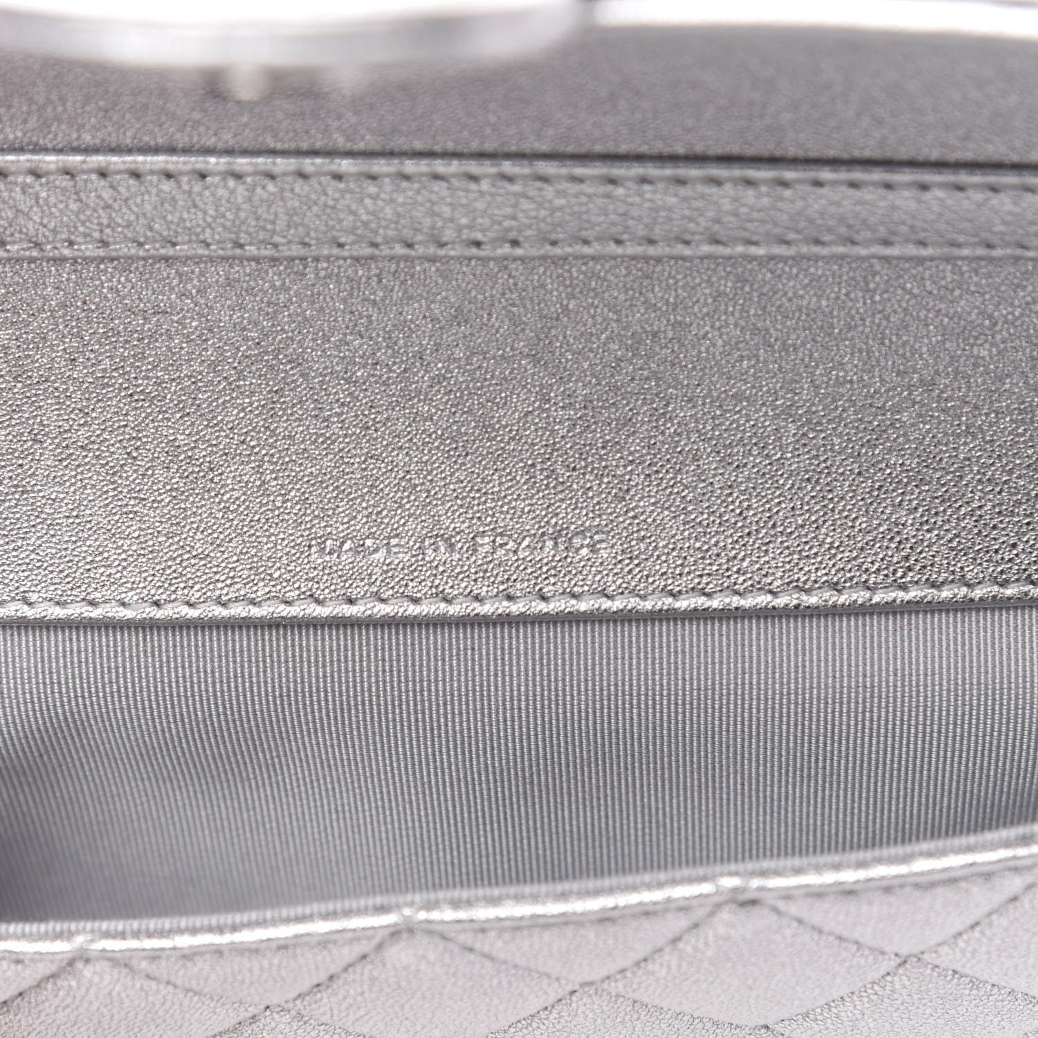 Chanel Metallic Lambskin Quilted Glasses Case With Chain Silver 7 of 11