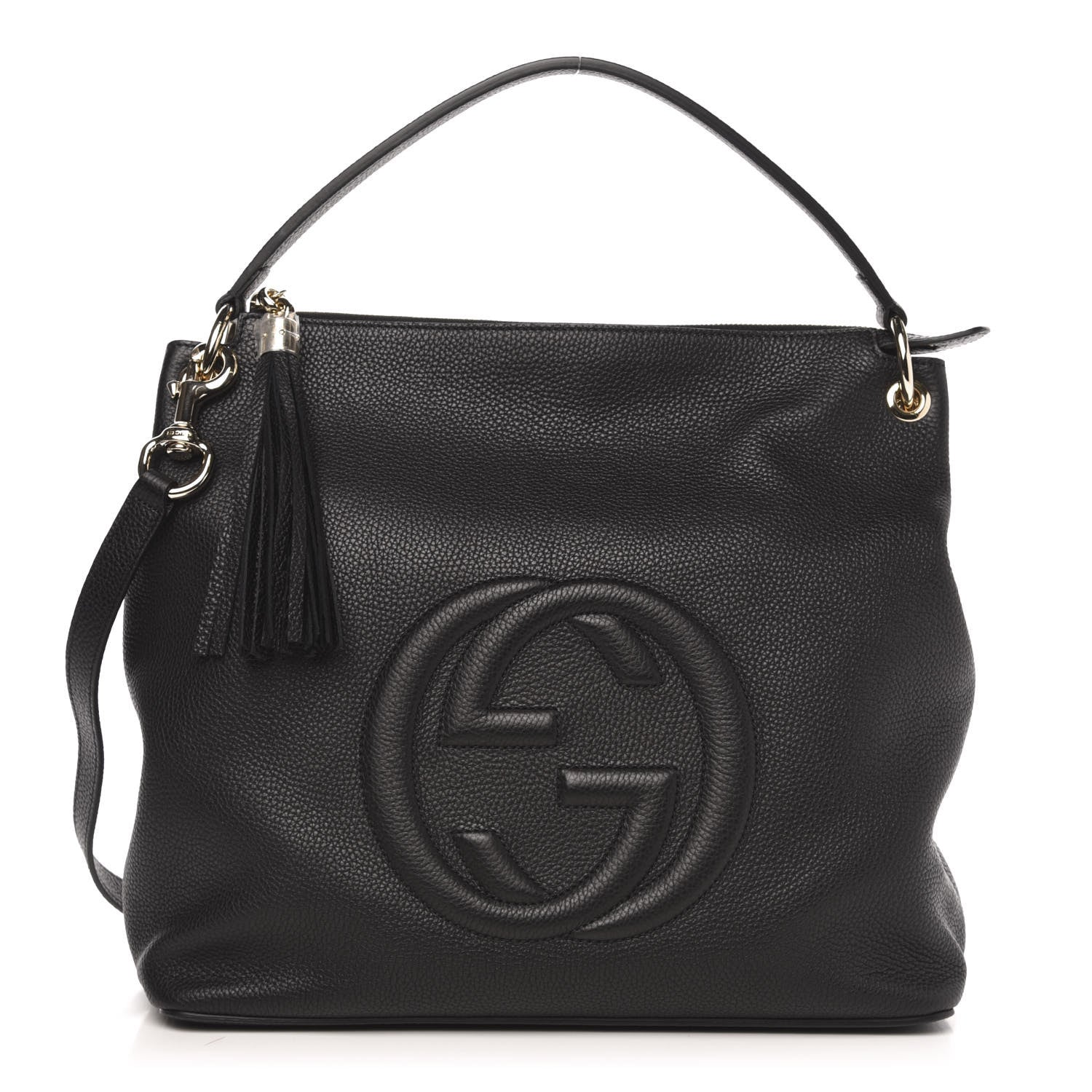 Gucci Pebbled Calfskin Large Soho Hobo Black 1 of 9
