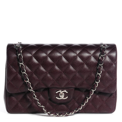 Chanel Caviar Quilted Jumbo Double Flap Burgundy 1 of 9